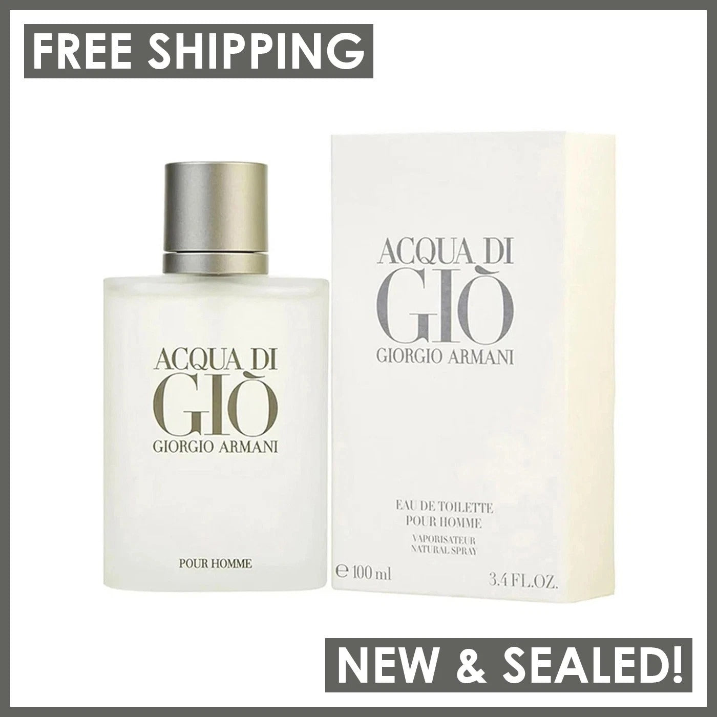 Giorgio Armani Acqua Di Giò Eau de Toilette (EDT) for Men – 3.4  oz
