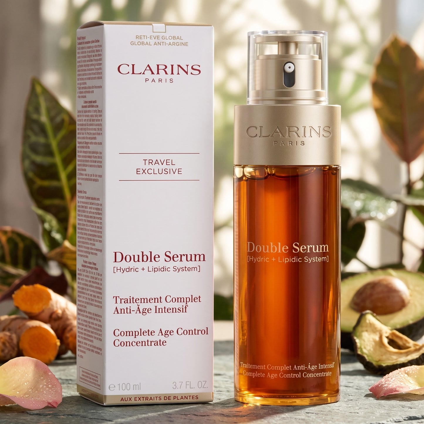 Clarins Double Serum (Hydric + Lipidic System) Age Control Concentrate 100mlAnti-Aging Face Serum